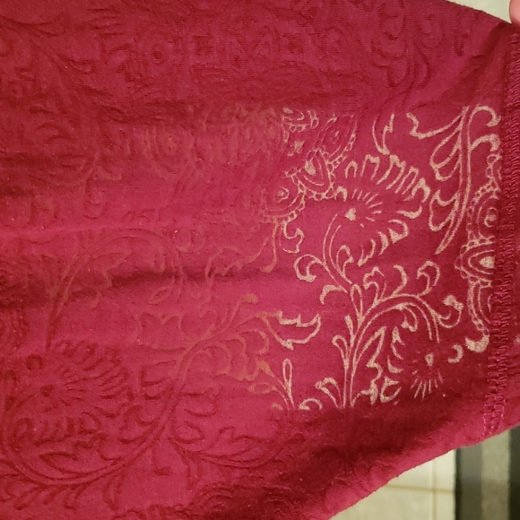 MUDD Burnout Filigree T-shirt Long Sleeve Burgundy Red Size XL - Picture 4 of 6